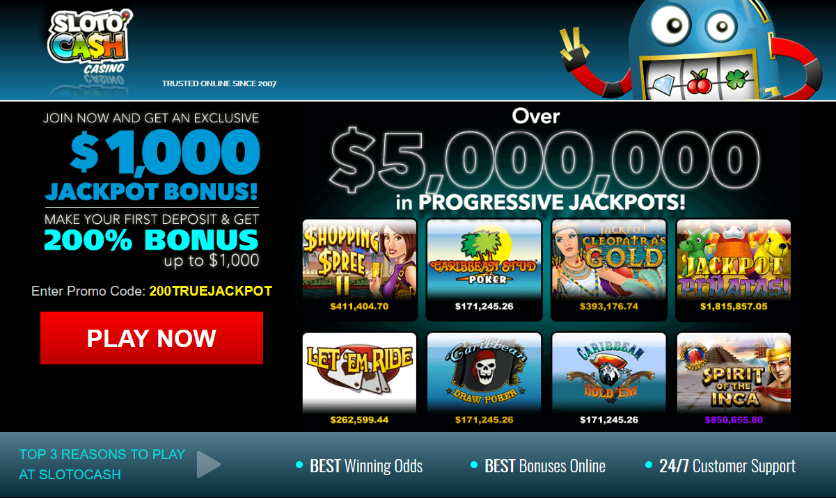 Slotocash Progressive Jackpots